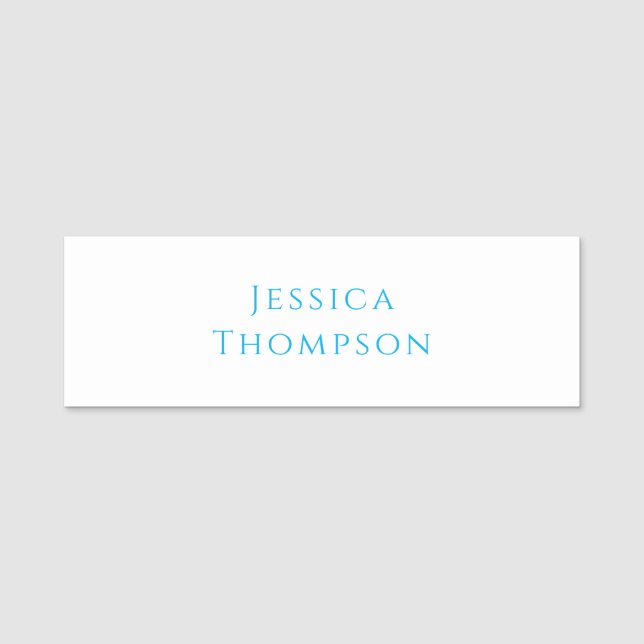 Modern Elegant Plain Simple Professional Name Name Tag (Front)