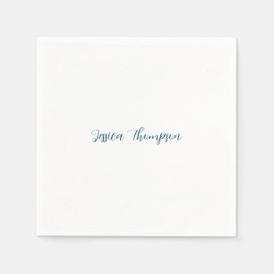 Modern Elegant Plain Simple Professional Name Napkins