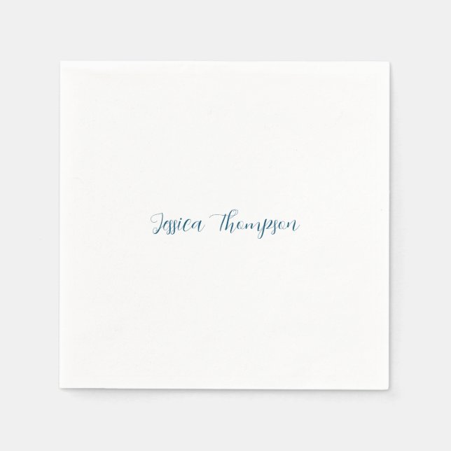 Modern Elegant Plain Simple Professional Name Napkins (Front)