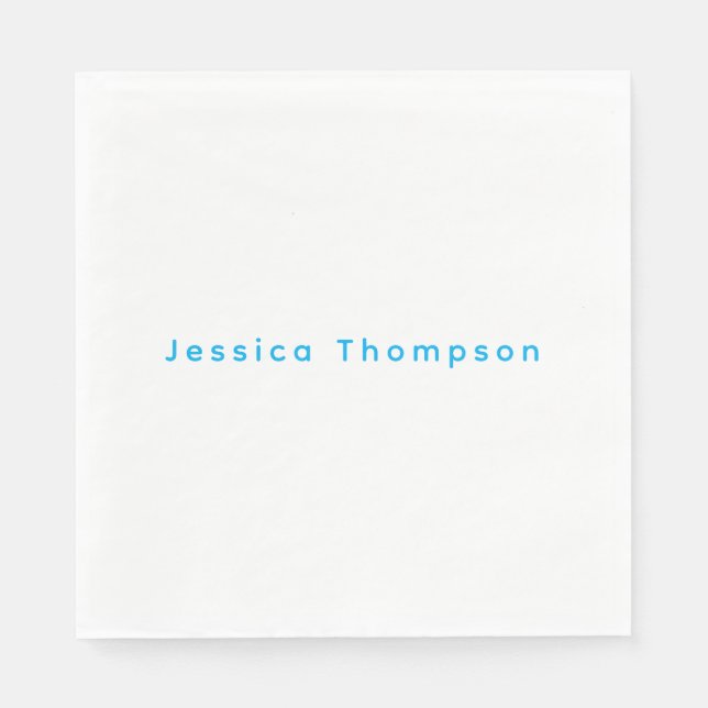 Modern Elegant Plain Simple Professional Name Napkins (Front)