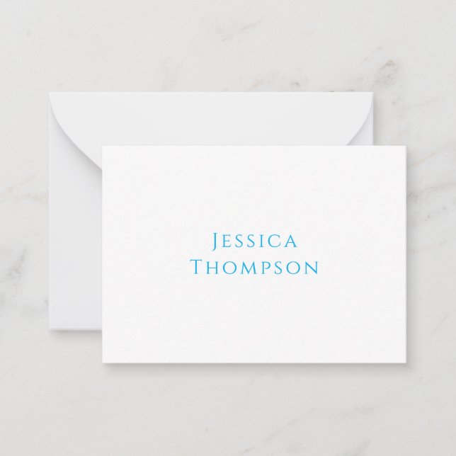 Modern Elegant Plain Simple Professional Name Note Card (Front)