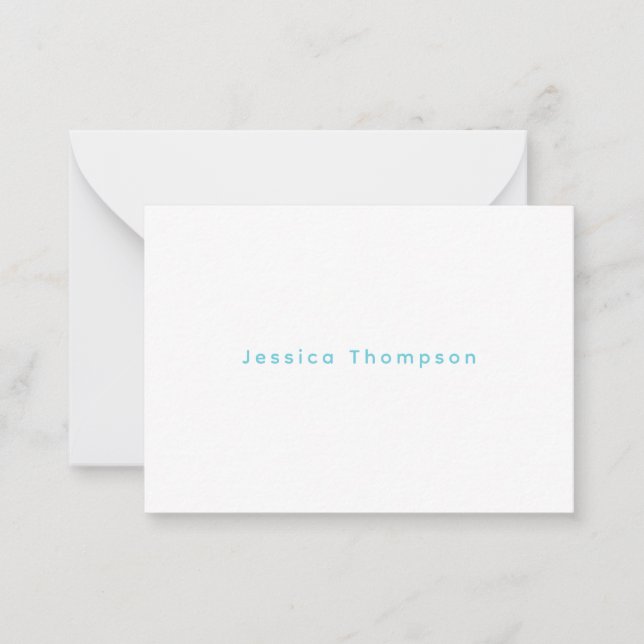 Modern Elegant Plain Simple Professional Name Note Card (Front)