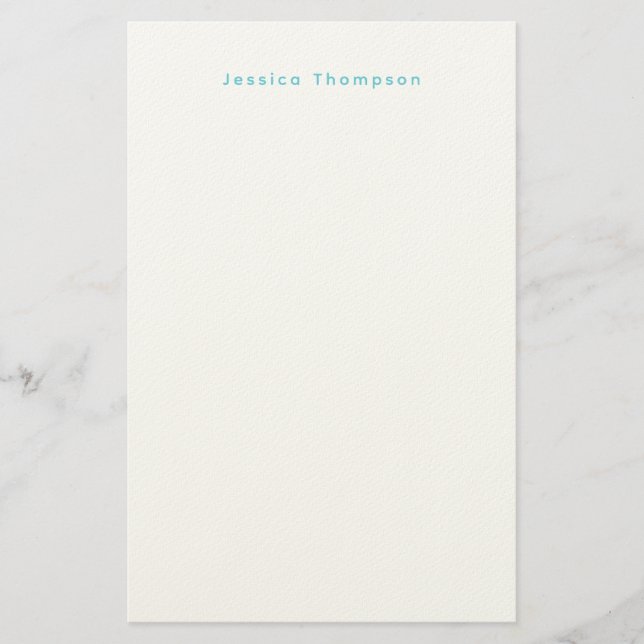Modern Elegant Plain Simple Professional Name Stationery (Front)