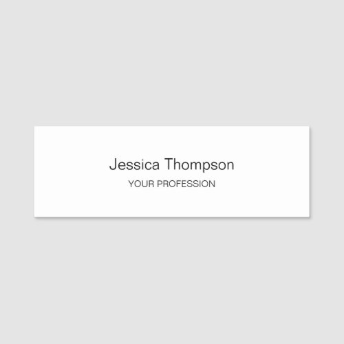 Modern Elegant Plain Simple Professional Name Tag