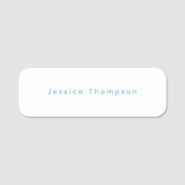 Modern Elegant Plain Simple Professional Name Tag (Front)