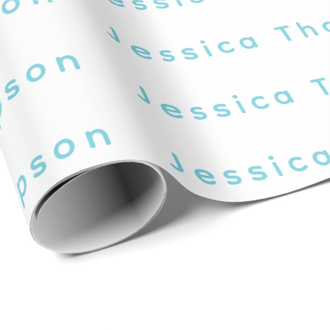 Modern Elegant Plain Simple Professional Name Wrapping Paper (Roll Corner)