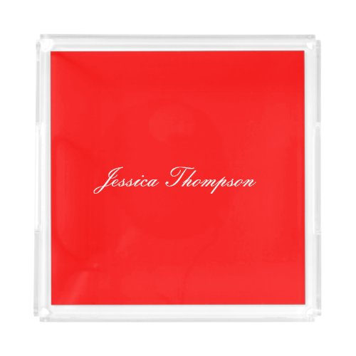 Modern Elegant Plain Simple Professional Red Acrylic Tray