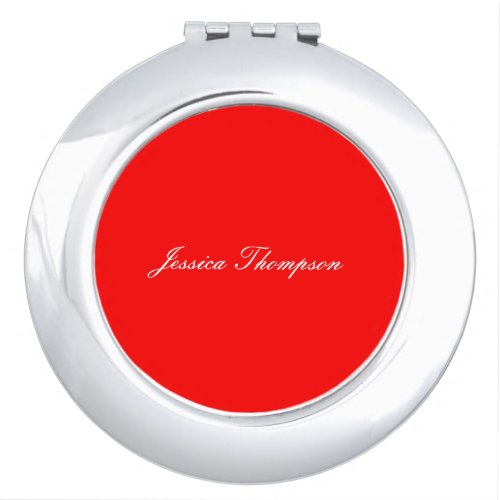 Modern Elegant Plain Simple Professional Red Compact Mirror