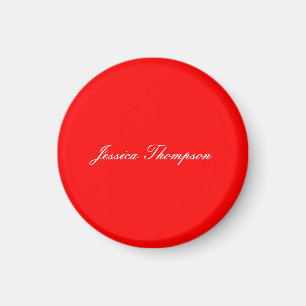 Modern Elegant Plain Simple Professional Red Magnet