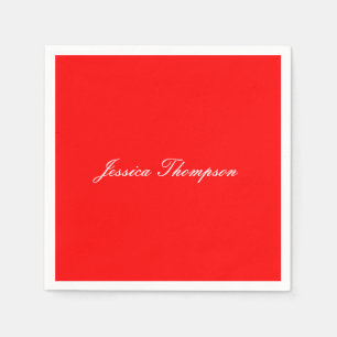 Modern Elegant Plain Simple Professional Red Napkins