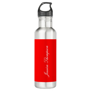 Modern Elegant Plain Simple Professional Red Stainless Steel Water Bottle