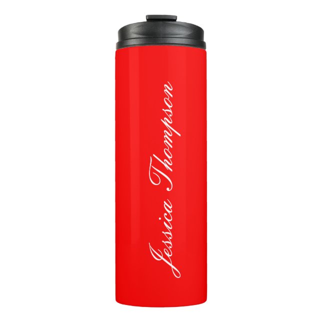 Modern Elegant Plain Simple Professional Red Thermal Tumbler (Front)