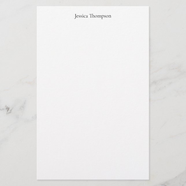 Modern Elegant Plain Simple Professional Stationery (Front)