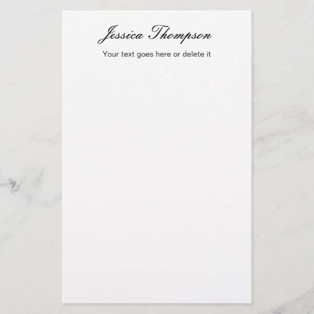Modern Elegant Plain Simple Professional Stationery (Front)