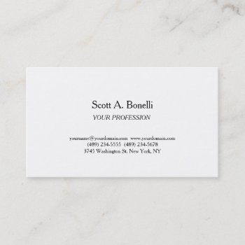 Modern Elegant Plain Simple White Special Business Card by hizli_art at Zazzle