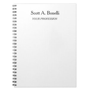 Modern Elegant Plain Simple White Special Notebook