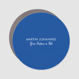 Modern Elegant Plain Stylish Blue Minimalist Car Magnet
