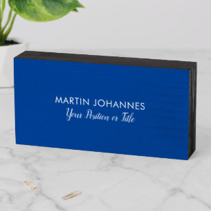 Modern Elegant Plain Stylish Blue Minimalist Wooden Box Sign