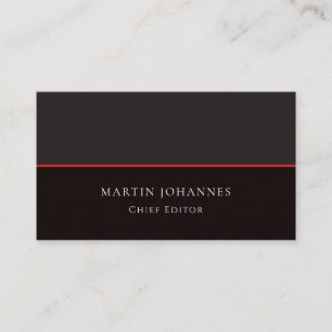 Modern Elegant Plain Stylish Grey Black Minimalist Business Card