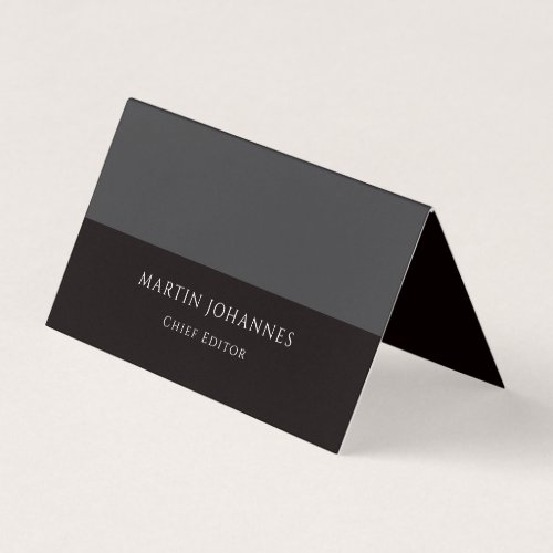 Modern Elegant Plain Stylish Grey Black Minimalist Business Card