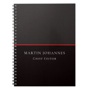 Modern Elegant Plain Stylish Grey Black Minimalist Notebook