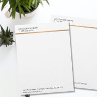 Modern Elegant Plain White Faux Copper Line
