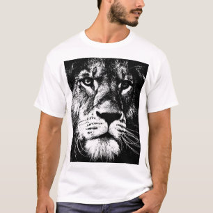 Modern Elegant Pop Art Lion Face Template Mens T-Shirt