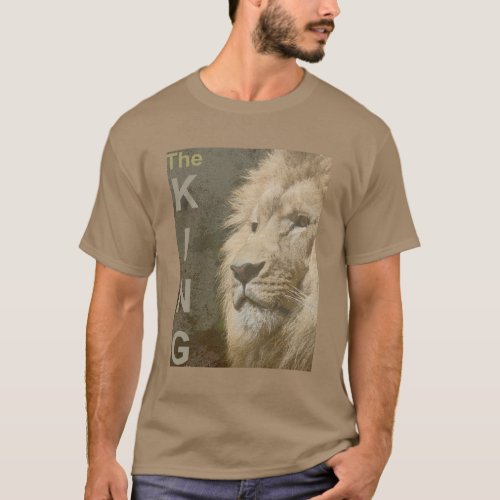 Modern Elegant Pop Art Lion Head Template Mens T_Shirt