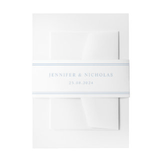 Modern Elegant Powder Blue Wedding Invitation Belly Band