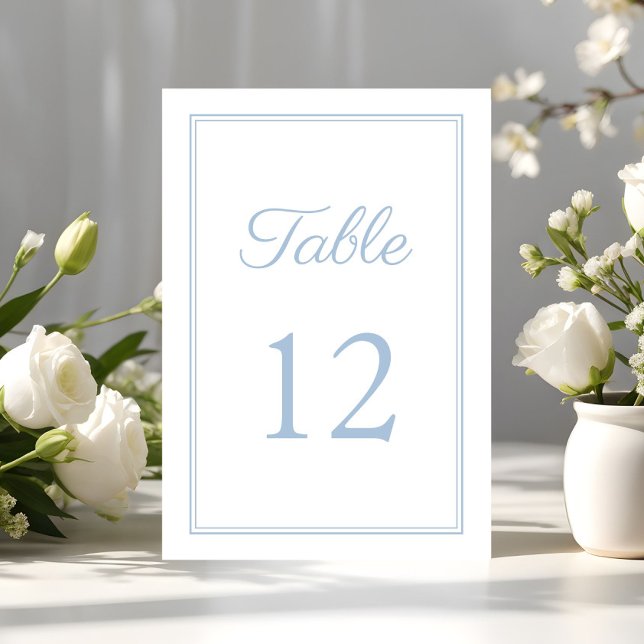Modern Elegant Powder Blue Wedding Table Number (Modern Elegant Powder Blue Wedding Table Number)