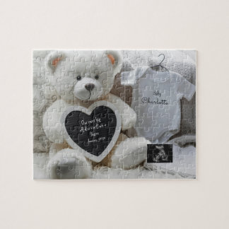 Modern Elegant Pregnancy Announcement  Jigsaw Puzzle