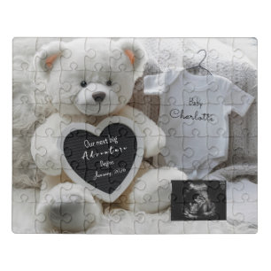 Modern Elegant Pregnancy Announcement Keepsake  Jigsaw Puzzle