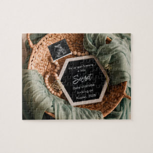 Modern Elegant Pregnancy Announcement keepsake Jigsaw Puzzle