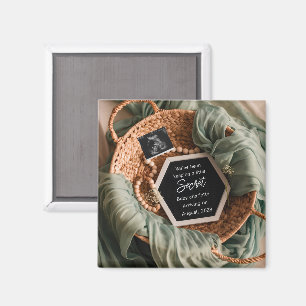 Modern Elegant Pregnancy Announcement keepsake  Magnet