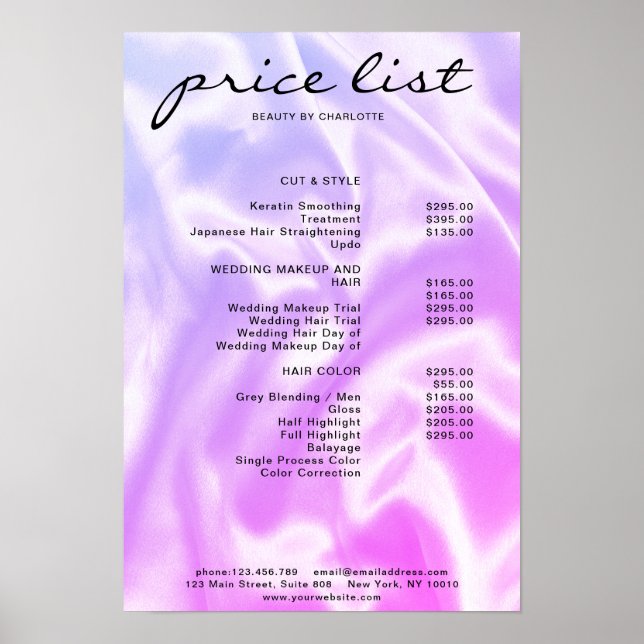 Modern Elegant Price List Poster (Front)