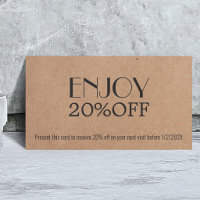 Modern Elegant Printed Kraft Coupon Beauty
