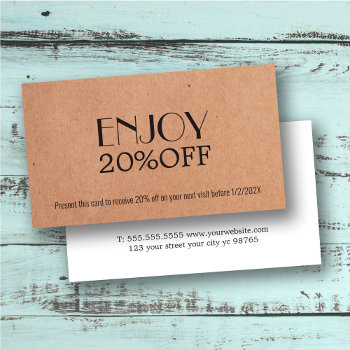 Modern Elegant Printed Kraft Coupon Beauty by pro_business_card at Zazzle