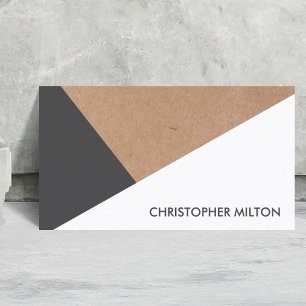 Modern Elegant Printed Kraft Paper Geometric Business Card