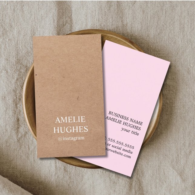 Modern Elegant Printed Kraft Paper Rose Consultant Business Card (Creator Uploaded)