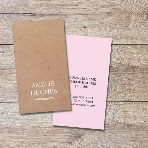 Modern Elegant Printed Kraft Paper Rose Consultant Business Card