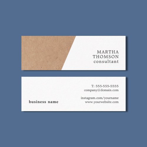 Modern Elegant Printed Kraft White Consultant Mini Business Card