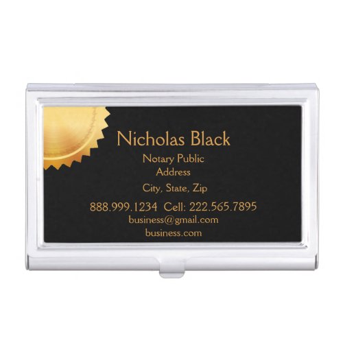 Modern Elegant Professional Black Gold Seal Business Card Case