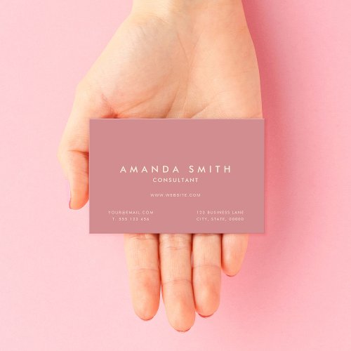Modern Elegant Professional Blush Pink Business Card