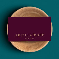 Modern Elegant Professional Burgundy Wine Color  Business Card