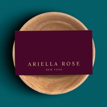 Modern Elegant Professional Burgundy Wine Color  Business Card by sm_business_cards at Zazzle