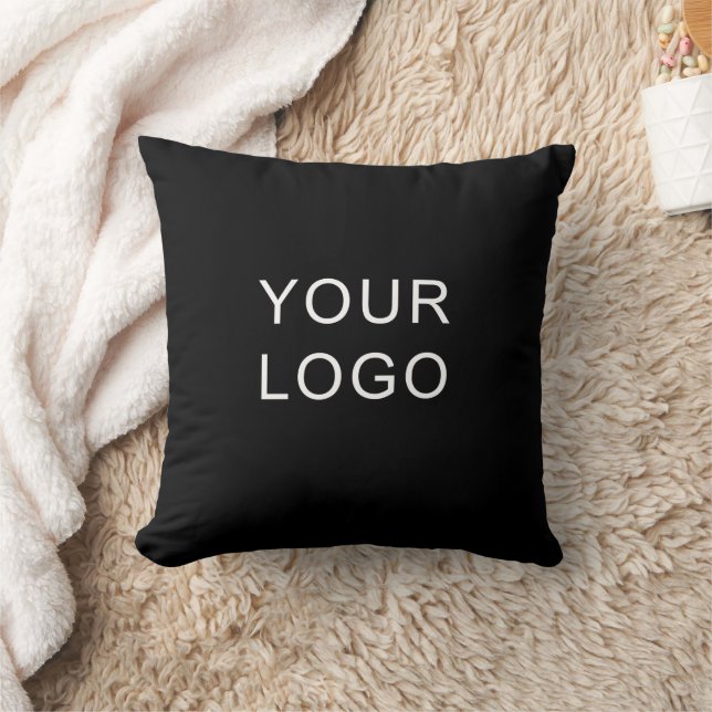 Modern Elegant Professional Business Logo Black  Throw Pillow (Blanket)