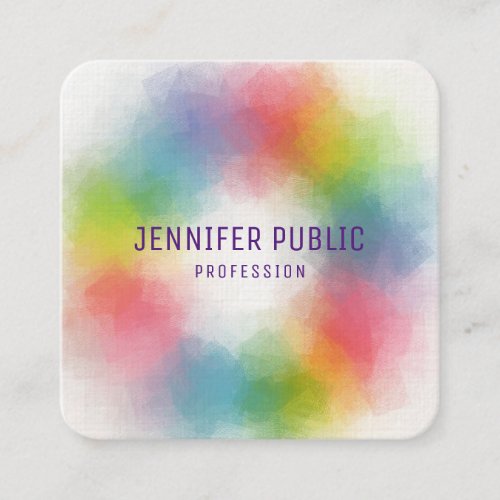 Modern Elegant Professional Colorful Template Square Business Card