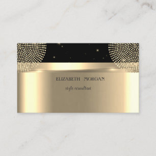Modern Elegant Professional Dots Gold,Black Business Card