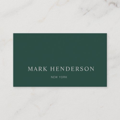 Modern Elegant Professional Emerald Green Business Card