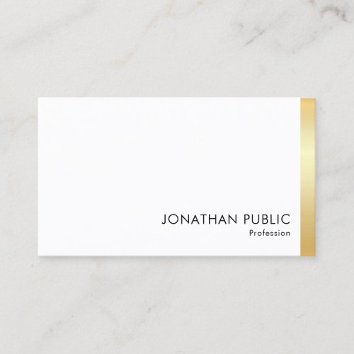 Modern Elegant Professional Faux Gold Personalized Business Card